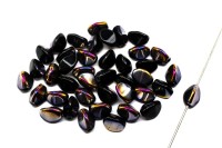 Бусины Pinch beads 5х3мм, отверстие 0,8мм, цвет 23980/29500 черный/Sliperit, 755-103, 10г (около 117шт)