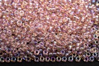 Бисер японский MIYUKI круглый 11/0 #0292 розовый туман, радужный прозрачный, 10 грамм