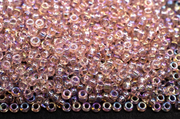 Бисер японский MIYUKI круглый 11/0 #0292 розовый туман, радужный прозрачный, 10 грамм Бисер японский MIYUKI круглый 11/0 #0292 розовый туман, радужный прозрачный, 10 грамм