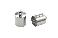 Концевик 12х8мм, внутренний диаметр 7,8мм, отверстие 1,5мм, цвет серебро, латунь, 01-096, 2шт