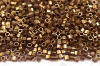 Бисер японский MIYUKI Delica Cut (шестиугольный) 11/0 DBС-0115 розовый, золотое сияние, 5 грамм