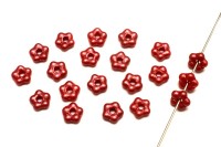 Бусина Flower 5мм, отверстие 1мм, цвет 02010/29360 Alabaster/Pastel Bright Red, 733-106, 20шт
