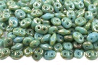 Бусины SuperDuo 2,5х5мм, отверстие 0,8мм, цвет 63030/43500 голубой Пикассо, 706-239, 10г (около 120шт)