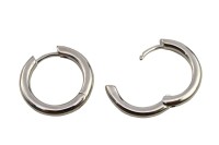 Серьги кольца Конго 20х20х3мм, латунь, родий, 21-405, 1 пара
