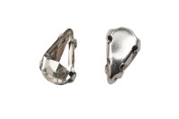 Кристалл Капля 10х6мм пришивной в оправе, цвет хрусталь, стекло, 43-156, 2шт
