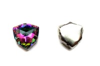 Кристалл Триллиант в оправе 12мм, цвет rainbow/серебро, стекло, 43-329, 1шт