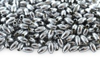 Бусины акриловые Рис 3х6мм, отверстие 1мм, цвет серебро, 540-168, 10г (около 290шт)