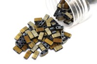 Бисер японский MIYUKI Half TILA #55111 Black Valentinite Full Matted, матовый непрозрачный, 5 грамм