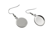 Швензы-крючки под кабошон 21,5х17,5х1,8мм, лоток 16мм, цвет стальной, хирургическая сталь, 21-091, 1 пары