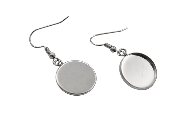 Швензы-крючки под кабошон 21,5х17,5х1,8мм, лоток 16мм, цвет стальной, хирургическая сталь, 21-091, 1 пары Швензы-крючки под кабошон 21,5х17,5х1,8мм, лоток 16мм, цвет стальной, хирургическая сталь, 21-091, 1 пары