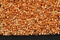 Бисер LinAng цилиндрический 1,6мм, #005 золото 14К гальваническое покрытие, 5 грамм