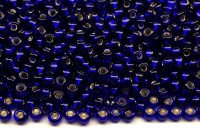 Бисер чешский PRECIOSA круглый 10/0 37100 синий, серебряная линия внутри, 2 сорт, 50г
