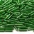 Бисер японский Miyuki Bugle стеклярус 6мм #0065 зеленый, серебряная линия внутри, 10 грамм - Бисер японский Miyuki Bugle стеклярус 6мм #0065 зеленый, серебряная линия внутри, 10 грамм