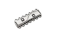 Замок магнитный на 7 нитей 42х16х4мм, отверстие 2мм, цвет платина, сплав металлов, 10-156, 1шт