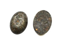 Кабошон овальный 25х18мм, Агат, оттенок хаки, 2003-010, 1шт