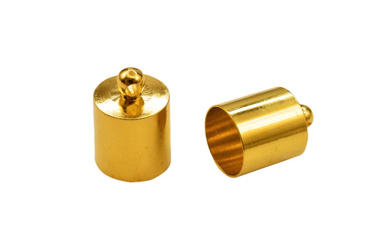 Концевик 12х8мм, внутренний диаметр 7,8мм, отверстие 1,5мм, цвет золото, латунь, 01-097, 2шт Концевик 12х8мм, внутренний диаметр 7,8мм, отверстие 1,5мм, цвет золото, латунь, 01-097, 2шт