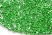 Бисер чешский PRECIOSA ОБЛОНГ 3,5х5мм 18256 зеленый, серебряная линия внутри, 50г