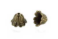 Обниматель концевик 11х15мм, внутренний диаметр 10мм, отверстие 2мм, цвет античная бронза, сплав металов, 01-051, 2шт