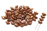 Бусины GemDuo 8х5мм, отверстие 0,8мм, цвет 03000/65491 розовый мрамор, 709-211, 10г (около 64шт)