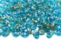 Бусины SuperDuo 2,5х5мм, отверстие 0,8мм, цвет 60020/43400 аквамарин Пикассо, 706-238, 10г (около 120шт)