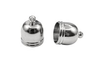 Концевик 14х12мм, внутренний диаметр 10мм, отверстие 1,5мм, цвет платина, латунь, 01-240, 2шт