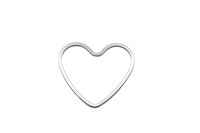 Коннектор Сердце 21х20х1мм, латунь, родий, 14-303, 1шт