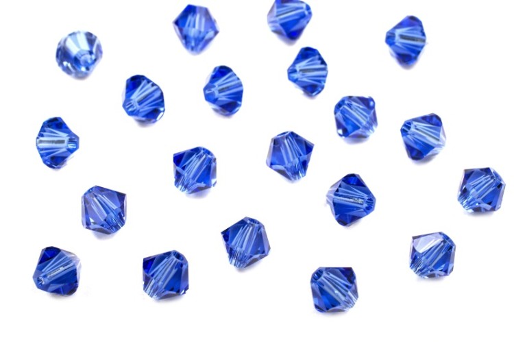 Бусина биконус Swarovski 5328 #206 4мм Sapphire, 5328-4-206, 20шт Бусина биконус Swarovski 5328 #206 4мм Sapphire, 5328-4-206, 20шт