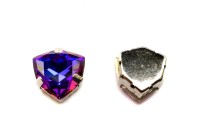 Кристалл Триллиант в оправе 12мм, цвет purple blue/серебро, стекло, 43-328, 1шт