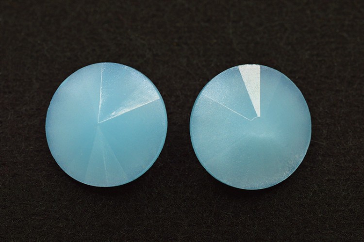 Риволи Matubo 12mm Czech Glass, цвет RV038 Aqua alabaster, 12-RV038, 1шт Риволи Matubo 12mm Czech Glass, цвет RV038 Aqua alabaster, 12-RV038, 1шт