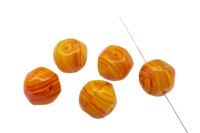 Бусина граненая 11х10мм, цвет оранжевый, непрозрачная, стеклянная, 735-107, 5шт
