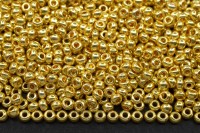 Бисер чешский PRECIOSA круглый 10/0 18383 золотой металлик, 20 грамм