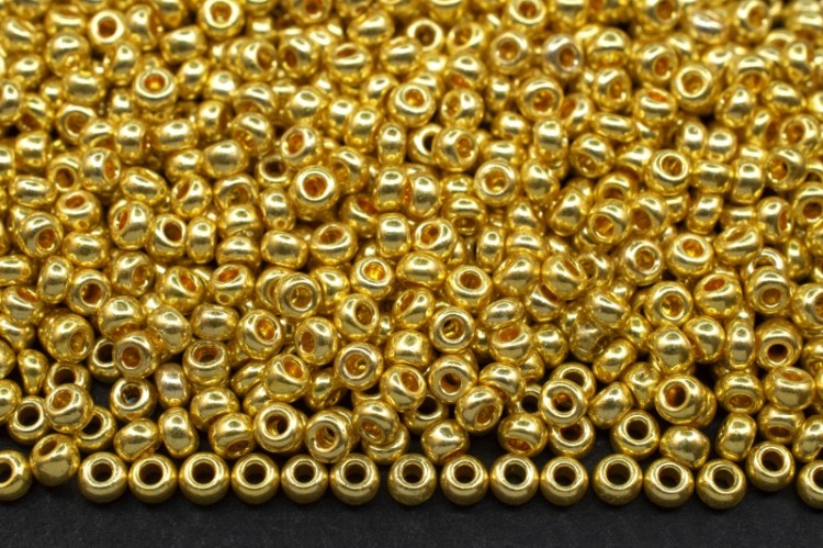 Бисер чешский PRECIOSA круглый 10/0 18383 золотой металлик, 20 грамм Бисер чешский PRECIOSA круглый 10/0 18383 золотой металлик, 20 грамм