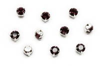 Шатоны 5мм пришивные в оправе, цвет фиолетовый/серебро, стекло/латунь, 62-090, 10шт