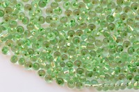 Бисер чешский PRECIOSA Дропс 5/0 18256 зеленый серебряная линия внутри, 50 грамм