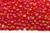 Бисер MIYUKI Drops 3,4мм #0140FR светлый красный, матовый радужный прозрачный, 10 грамм