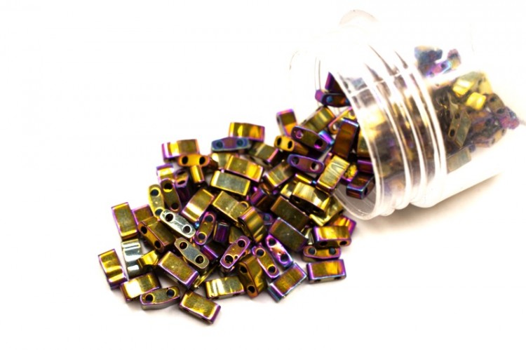 Бисер японский MIYUKI Half TILA #0188 пурпурный/золотистый ирис, металлизированный, 5 грамм Бисер японский MIYUKI Half TILA #0188 пурпурный/золотистый ирис, металлизированный, 5 грамм