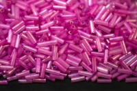 Бисер китайский Стеклярус размер 7мм, цвет 260 розовый радужный, 450г