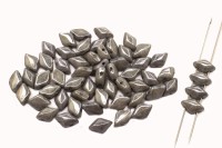 Бусины GemDuo 8х5мм, отверстие 0,8мм, цвет 03000/14449 серый глянцевый, 709-210, 10г (около 64шт)