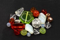 Бусины МИКС №236 Preciosa, ассорти цветов, стеклянные, 25г (около 23шт)