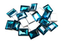 Кристалл Октагон 10х14мм, цвет изумрудный, стекло, 26-309, 2шт