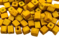Бисер японский Miyuki Cube кубический 4мм #1233 горчица, матовый непрозрачный, 10 грамм