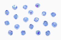 Бусины биконусы хрустальные 3мм, цвет LIGHT SAPPHIRE AB, 745-057, 20шт