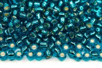 Бисер японский TOHO круглый 6/0 #0023BDA светлый аквамарин, серебряная линия внутри, 10 грамм