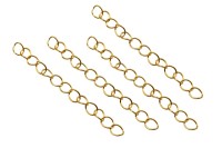 Цепочка для бижутерии, длина 5см, звено овальное 5х4х0,6мм, цвет золото, железо, 27-343, 4шт