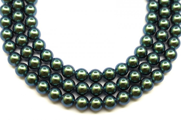 Жемчуг Preciosa Maxima, цвет pearlescent peacock green, 5мм, 704-032, 10шт Жемчуг Preciosa Maxima, цвет pearlescent peacock green, 5мм, 704-032, 10шт
