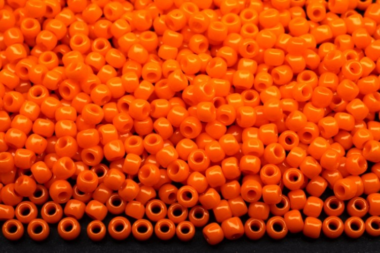 Бисер японский TOHO круглый 11/0 #0042D оранжевый, непрозрачный, 10 грамм Бисер японский TOHO круглый 11/0 #0042D оранжевый, непрозрачный, 10 грамм