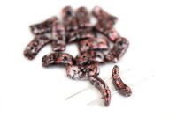 Бусины Bow beads 3,5х15мм, два отверстия 0,8мм, цвет 23980/45705 черный/красный твид, 729-006, около 10г (около 12шт)