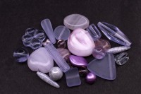 Бусины МИКС №038 Preciosa, фиолетовая гамма, стеклянные, 25г (около 25шт)