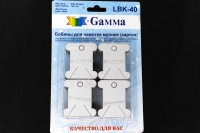 Бобины для мулине Гамма, цвет белый, картон, LBK-40, 1уп (40шт)