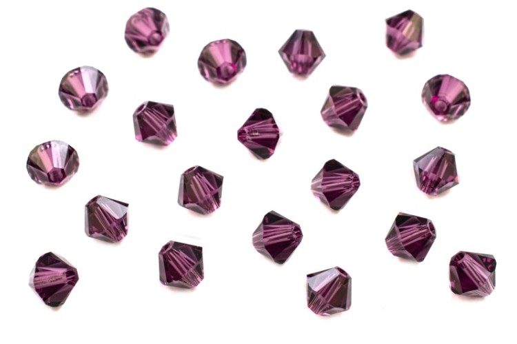 Бусина биконус Swarovski 5328 #204 4мм Amethyst, 5328-4-204, 20шт Бусина биконус Swarovski 5328 #204 4мм Amethyst, 5328-4-204, 20шт